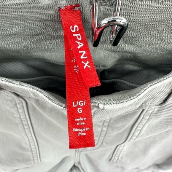 Spanx Stretch Twill Ankle Cargo Pants Size Large Gray High Rise - Picture 5 of 10